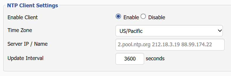 DD-WRT NTP settings